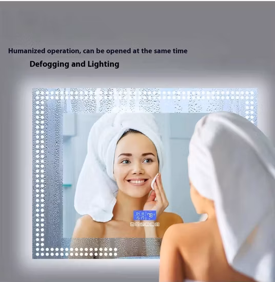Modern Smart Bathroom Mirror, Bluetooth, Illuminated LED, Fog Free, 5mm Silver Mirror
