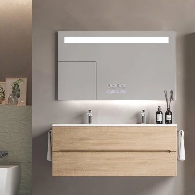 Interruptor de toque inteligente de alta qualidade, desembaçador ambiental, espelho LED para banheiro
