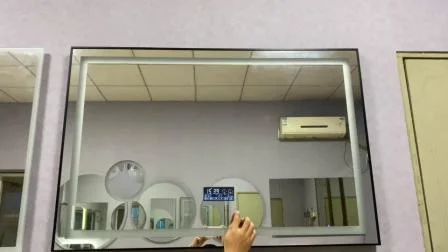 Woma espelho inteligente vaidade móveis banheiro espelho de parede com luzes LED com ampliação e Bluetooth (M008)